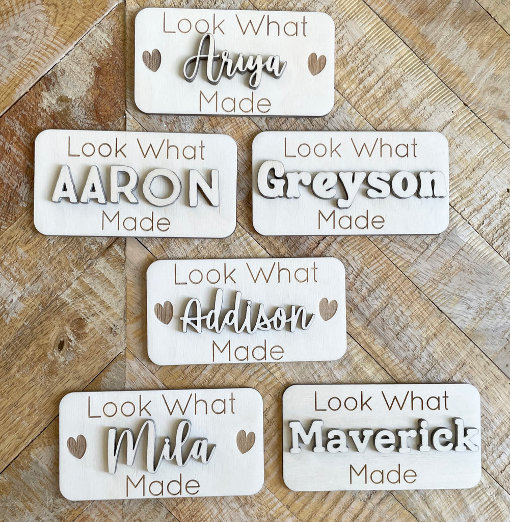 Personalized Wooden 3D Look What Child Made Magnet
