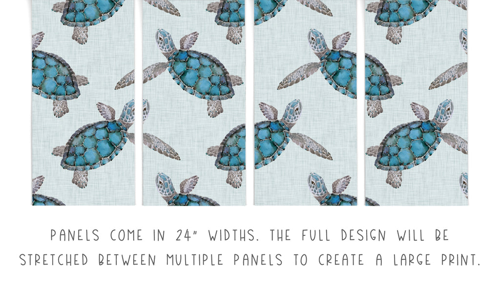 Sea Turtle Wallpaper/Peel and Stick Removable/Large Print/Living Room Bedroom/Aqua Blue/Seat Turtles Ocean