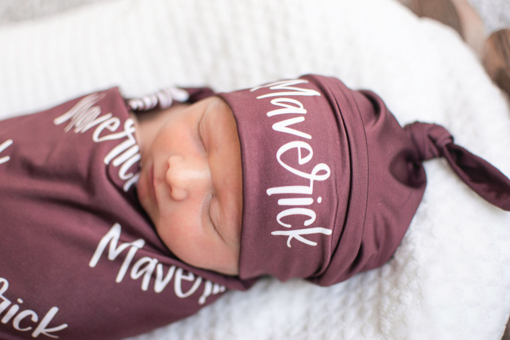 Personalized Swaddle Set (You choose colors!)