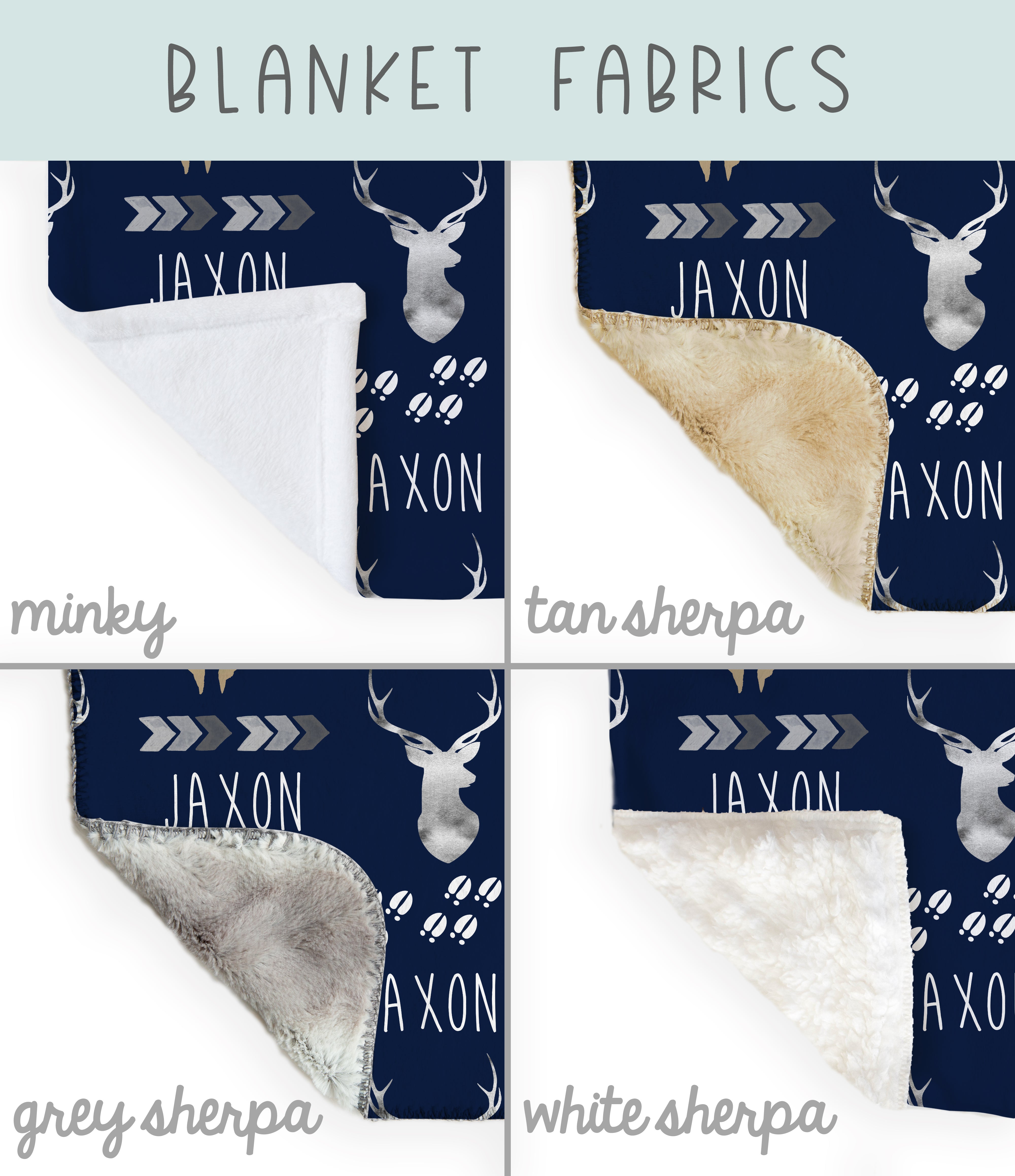 Deer Navy Hunter Antler Blanket – Baby Maes