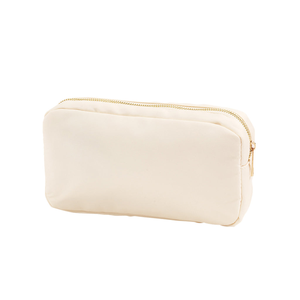 Monogrammed Cream Accessory Bag