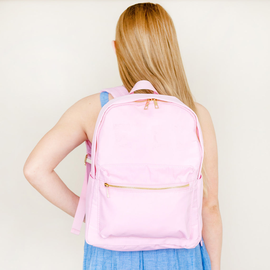 Monogrammed Pink Backpack