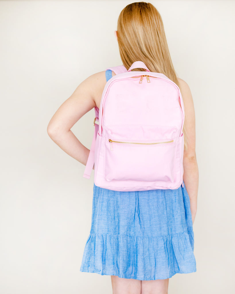 Monogrammed Pink Backpack