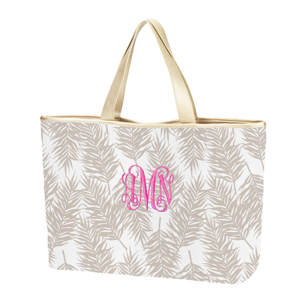 Monogrammed Coconut Palms Tote