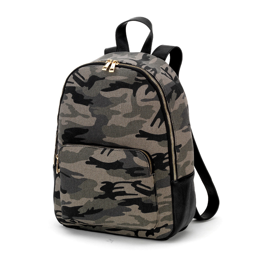 Monogrammed Black Camo Backpack