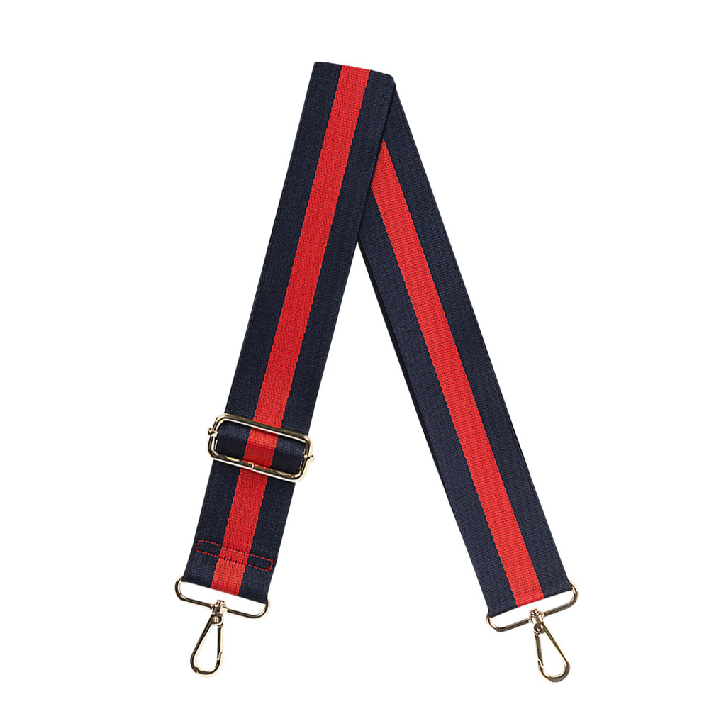 Navy + Red Stripe Crossbody Strap