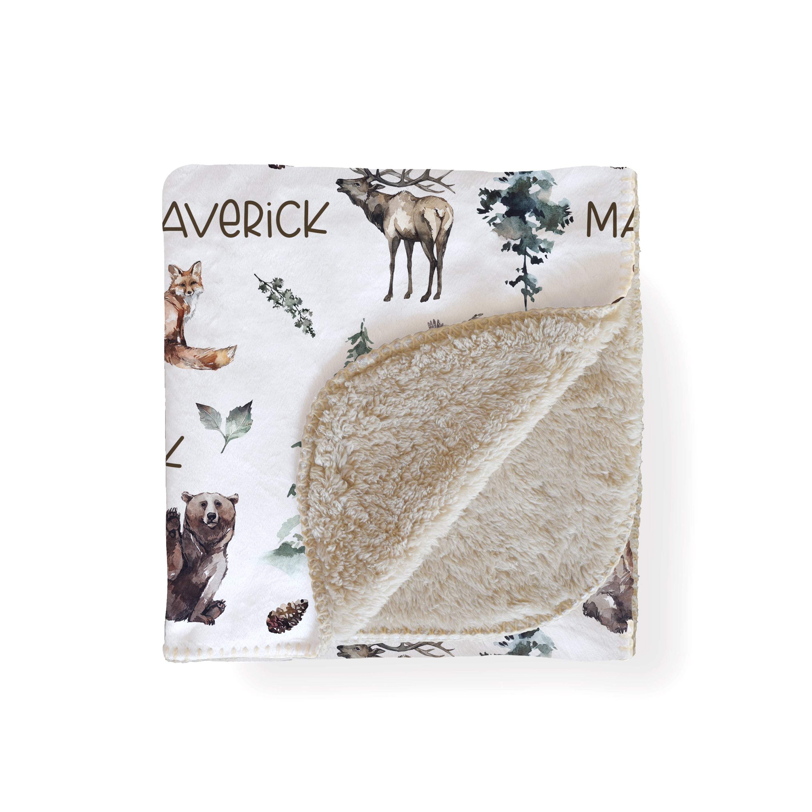 Personalized Woodland Forest Blanket – Baby Maes