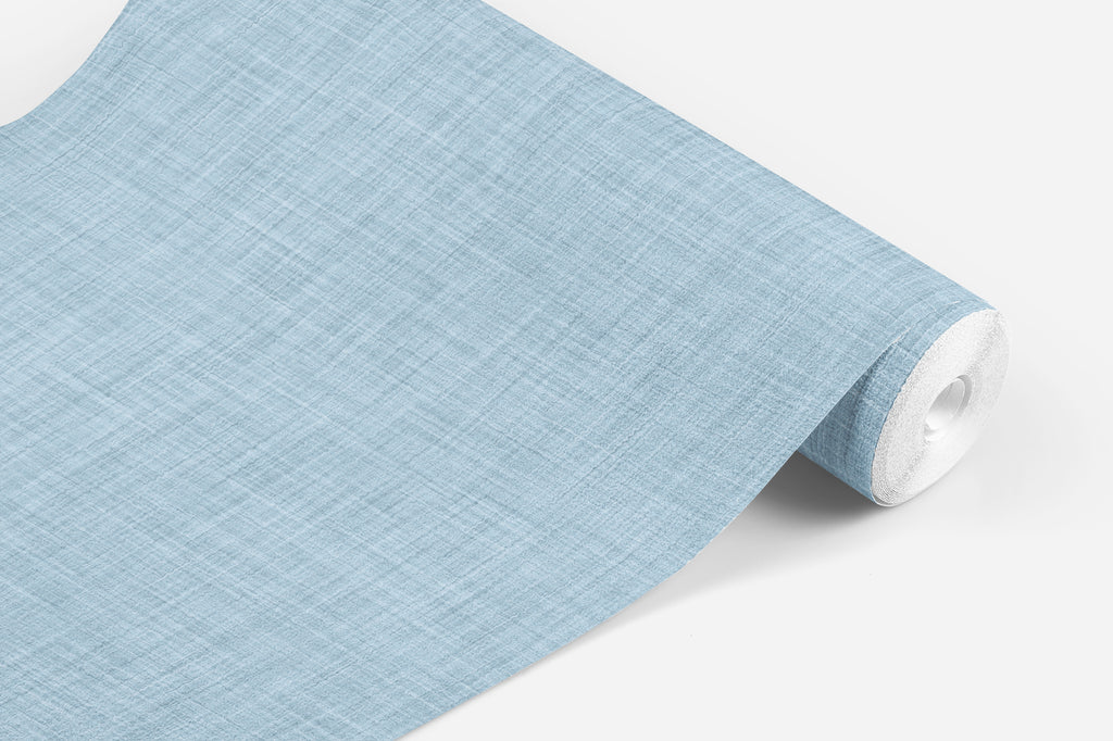 Blue Linen Pattern Wallpaper