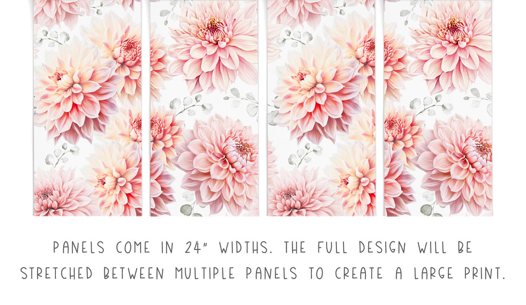 Pink Dahlia Floral Wallpaper/Peel and Stick Removable/Baby Girl Nursery Decor/Large Print