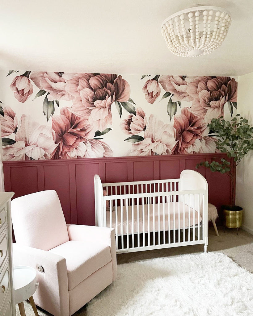 Angela Pink Mauve Peonies Wallpaper