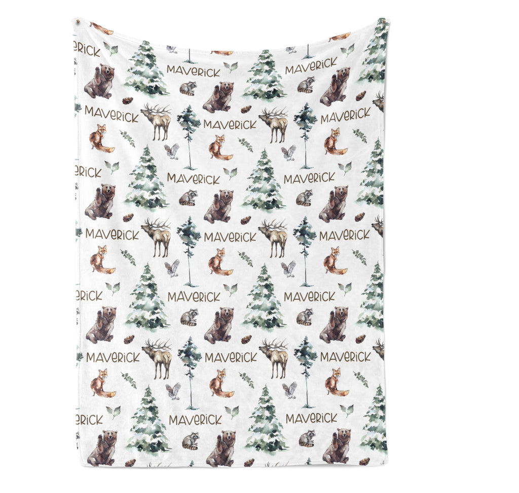 Personalized Woodland Forest Blanket