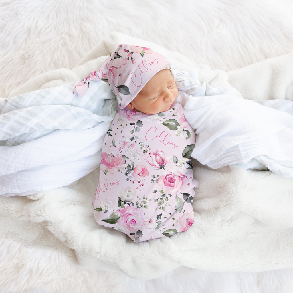 Rosie Fuchsia and Pink Swaddle Set