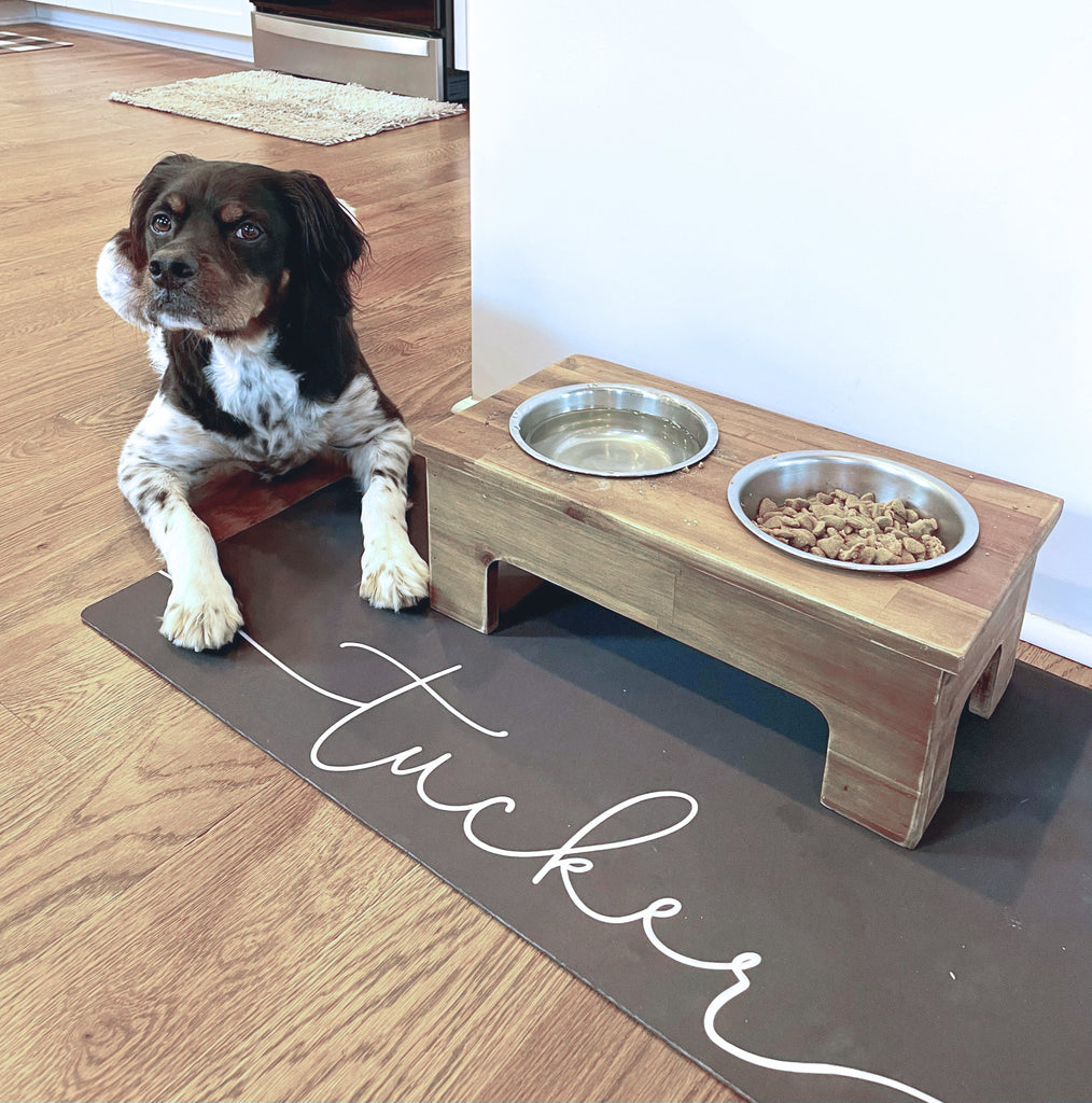 Personalized Simple Name Solid Color Pet Mat