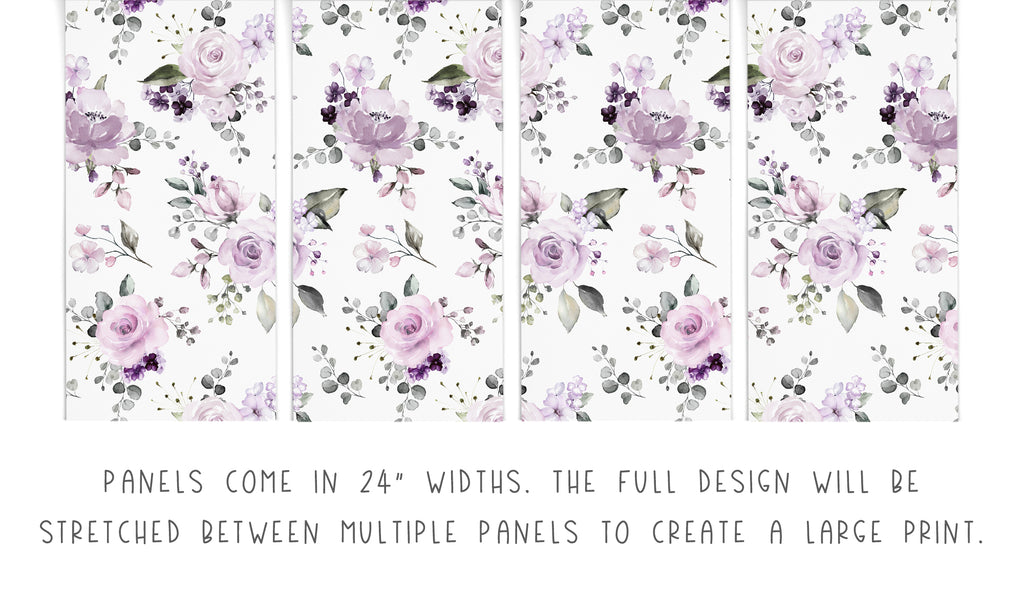 Purple Lavender Rose Floral Wallpaper/Peel and Stick Removable/Pink Floral Bedroom/Large Print/Living Room Laundry Entryway/Rosie