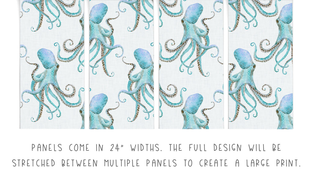 Octopus Wallpaper/Peel and Stick Removable/Large Print/Living Room Bedroom/Aqua Octopus Ocean