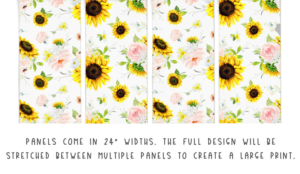 Sunflower Daisy Floral Wallpaper/Peel and Stick Removable/Baby Girl Nursery Decor/Pink Yellow Peach Boho Floral