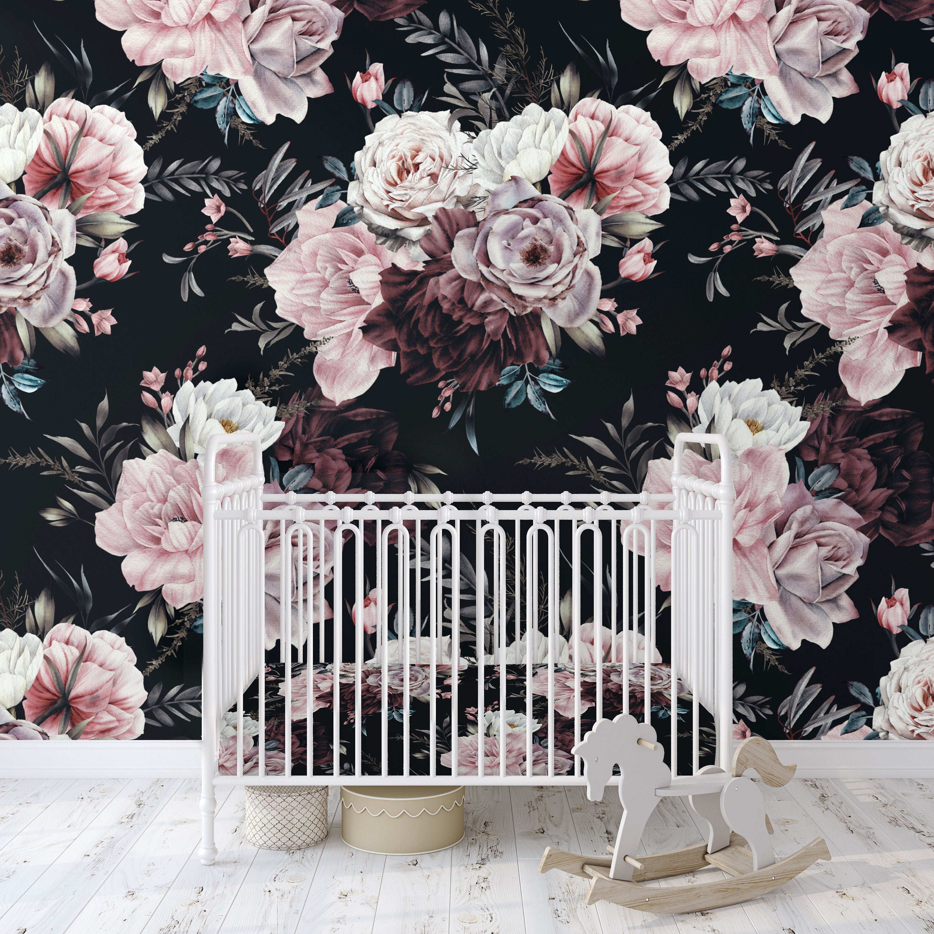 Flowers White And Light Pink Wallpaper – Nirmals Furnishings