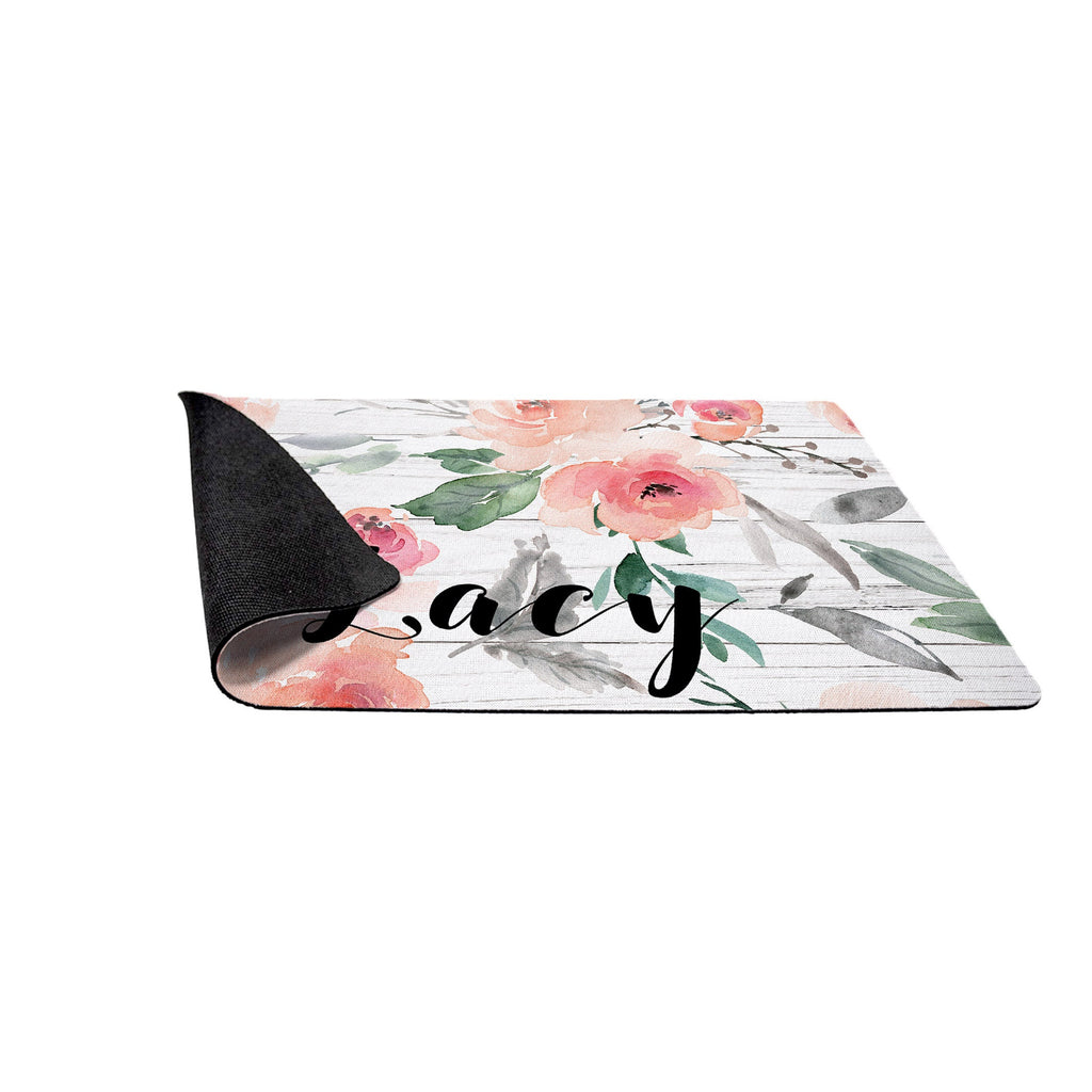 Personalized Watercolor Floral Pet Mat