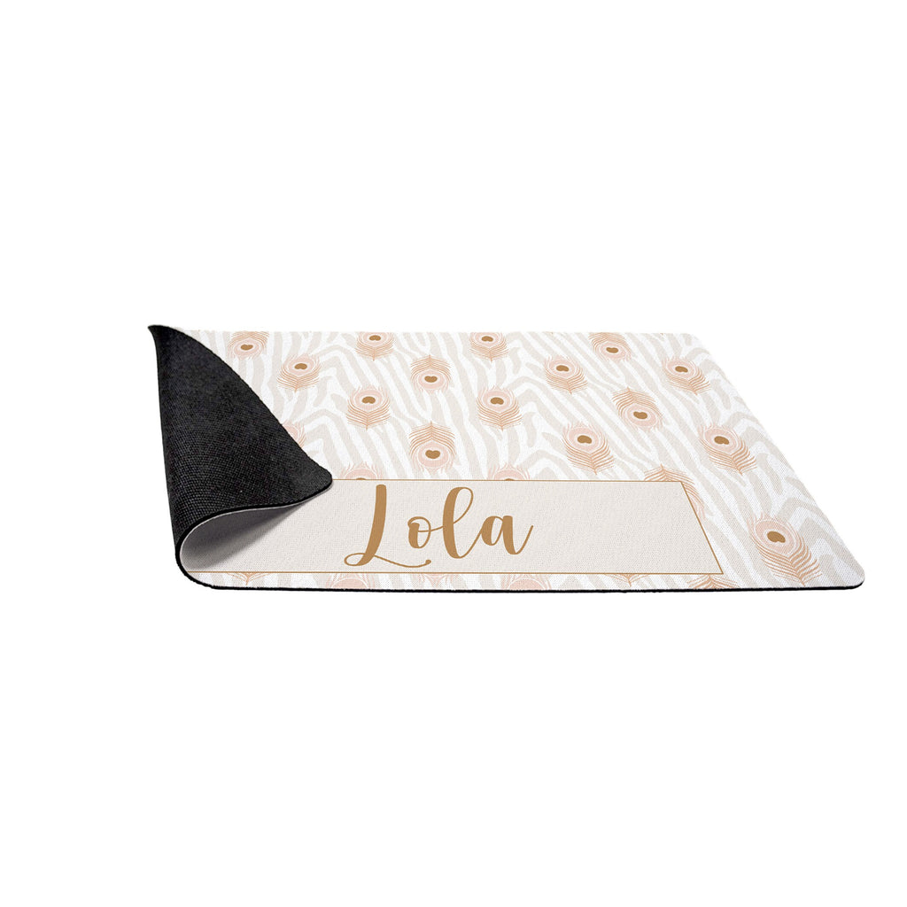 Personalized Animal Feather Print Pet Mat
