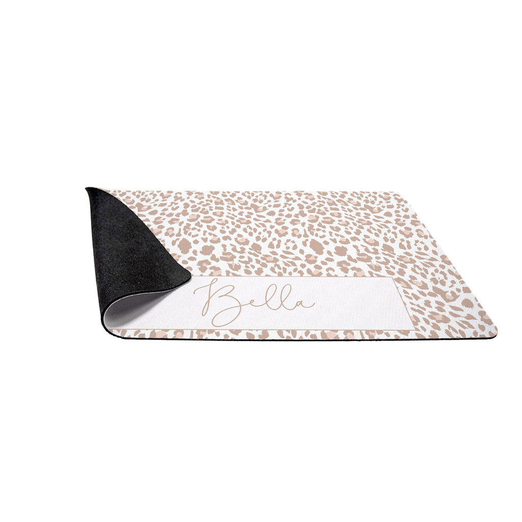 Personalized Cheetah Leopard Animal Print Pet Mat