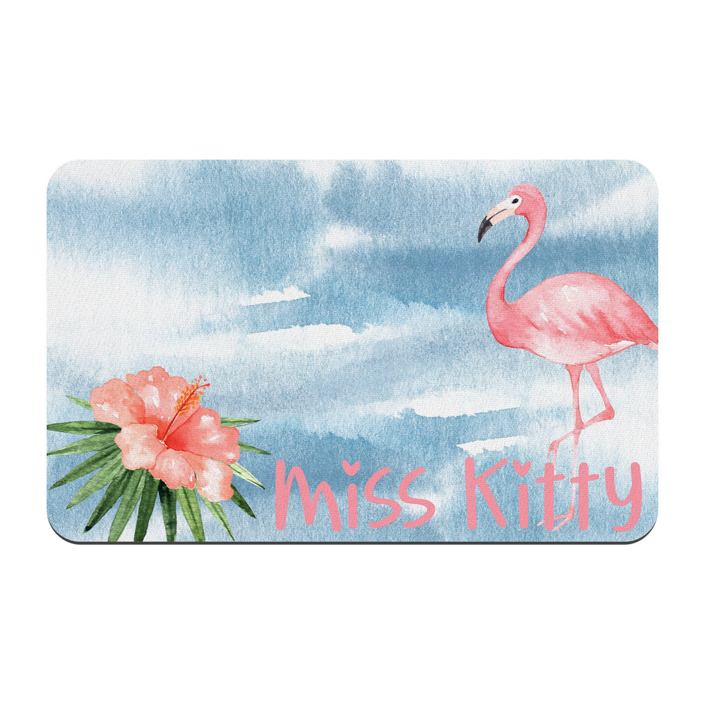 Personalized Beachy Flamingo Pet Mat
