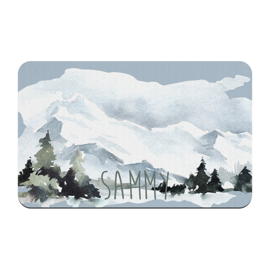 Personalized Mountains Trees Pet Mat