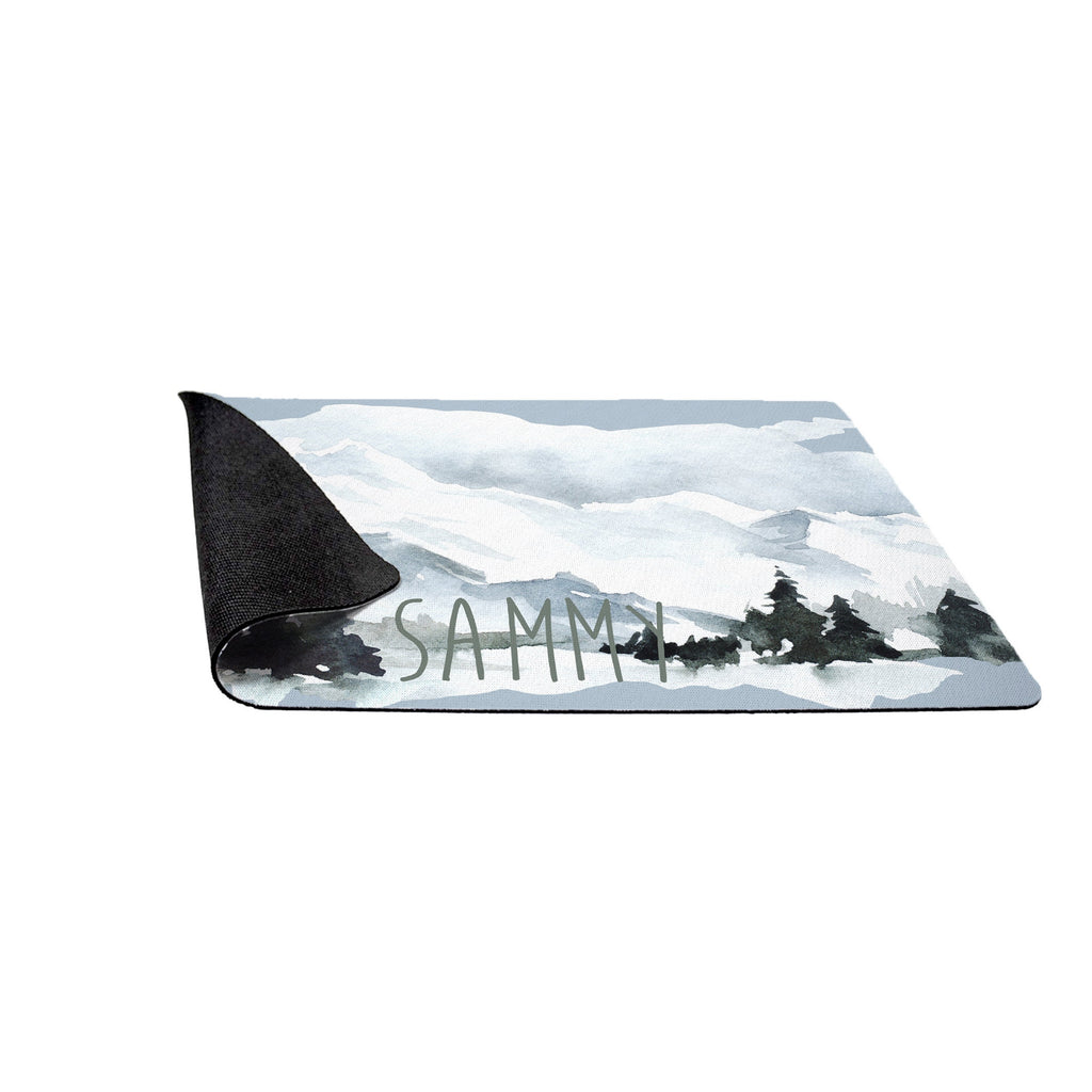 Personalized Mountains Trees Pet Mat