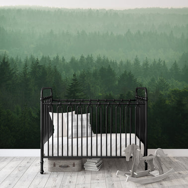 Woodland Tree Forest Wallpaper/Foggy Forest Ombre/Peel and Stick  Removable/Baby Boy Nursery Decor/Little Boys Room