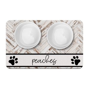 Boy Dog Girl Dog Farmhouse Personalized Pet Placemat / Custom Dog Bowl Mat / New Puppy Supplies