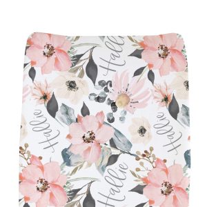 Pink Grey Cream Crib Sheet / Changing Pad Cover / Crib Bedding / Mini Crib Sheet Option / Hallie Collection