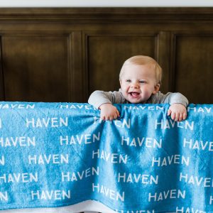 Plush Minky Blanket / Boy Blanket with Name / Personalized Baby Boy Blanket / Baby Blanket / Choose Colors and Font / Royal Blue Keepsake