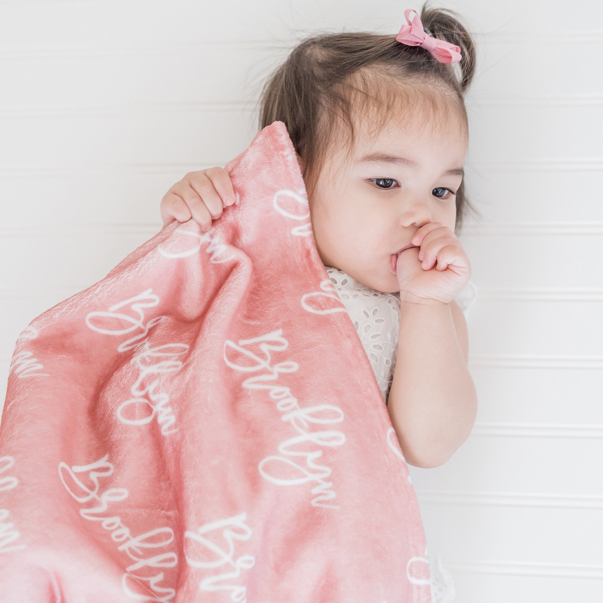 Purple Lavender Floral Rose Name Blanket / Personalized Baby Shower Gift / Hospital Newborn Photos Prop / Savannah Collection - Image 5