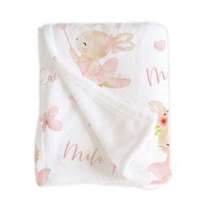 Ballerina Bunny Personalized Name Blanket / Personalized Baby Shower Gift / Hospital Newborn Photos Prop / Ballet Collection