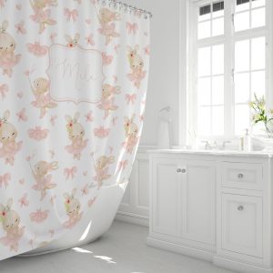 Personalized Ballerina Shower Curtain / Little Girl Bathroom / Extra Long Shower Curtain / Custom Bath Decor / Ballerina Collection