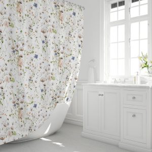 Wildflower Shower Curtain, Personalized Available, Extra Long Length, Custom Bath Decor, Girls Bathroom, Floral, Eliana Collection