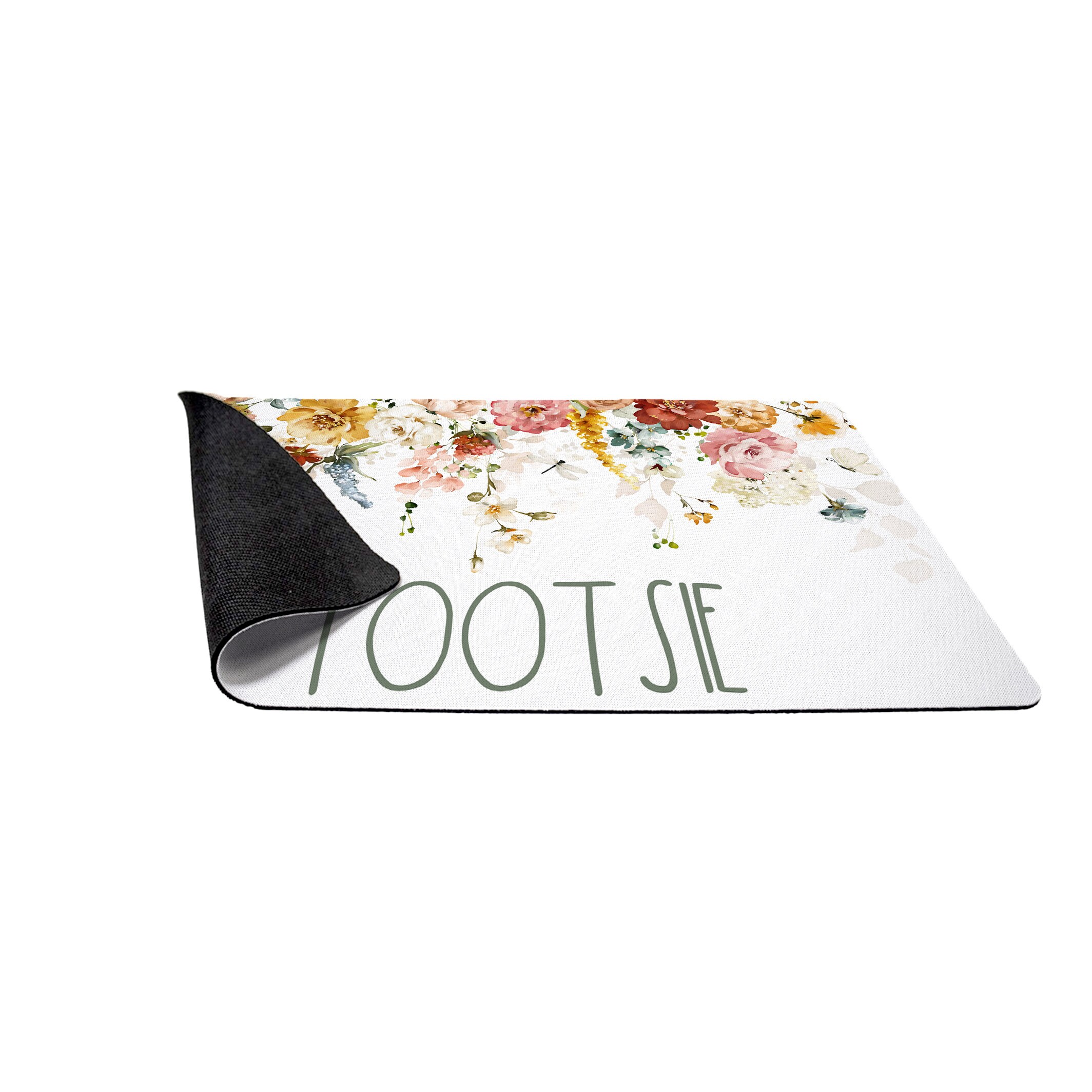 Floral Girl Dog Personalized Pet Placemat / Custom Dog Bowl Mat / New Puppy Supplies / Garden Floral Drop - Image 3