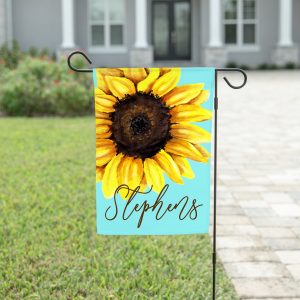 Sunflower Yard Flag, Personalized Garden Sign, Outdoor Decor, Welcome Summer Floral Decor, Gift for Sunflower Lover