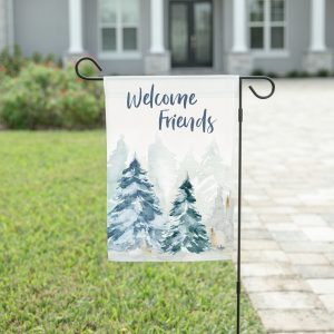 Welcome Friends Winter Trees Yard Flag / Floral Decor / Personalized Garden Flag / Outdoor Decor Yard Decor / Welcome Flag