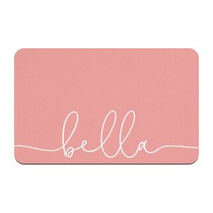 Personalized Name Dog Bowl Mat, Choose Colors and Font, Customized Color Block Pet Placemat, Gift for New Puppy, Dog Lover Supplies