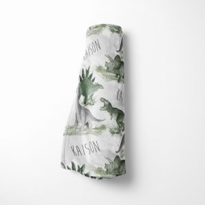 Prehistoric Dinosaur Blanket with Name / Minky or Sherpa Blanket / Baby Boy / Baby Shower Gift / Dinosaur / Prehistoric Collection