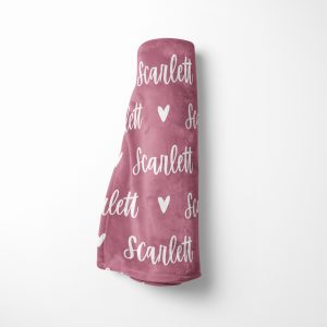 Minky Name with Heart Blanket / Personalized Baby Blanket / Choose Your Font and Color / Plush Minky / Sibling Blankets