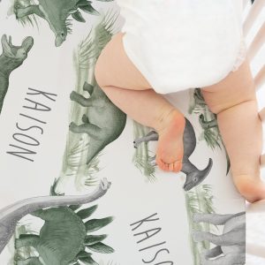Personalized Prehistoric Dinosaur Crib Sheet / Dinosaur Nursery / Changing Pad Cover / Mini Crib Sheet Option / Prehistoric Collection