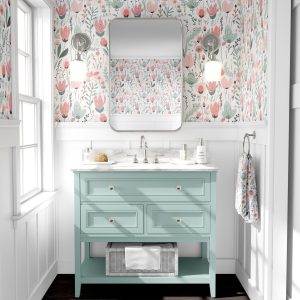 Pressed Garden Floral Wallpaper, Botanical Flower Greenery Plant, Peel Stick Prepasted Traditional, Custom Dimensions Boho Chic Girly Mural