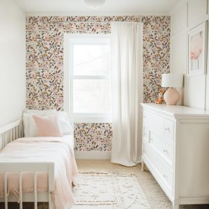Wildflower Botanical Wallpaper, Peel and Stick Removable, Unpasted Traditional Option, Retro Boho Peace, Girl Toddler Teenager Floral Vine