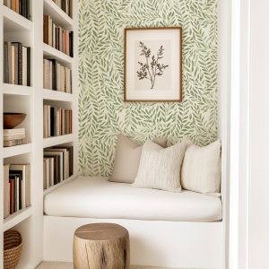 Green Botanical Pressed Wallpaper, Fern Greenery Plant Garden, Peel Stick Prepasted Traditional, Custom Dimensions Sage Botanical