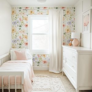 Spring Pastel Bloom Wallpaper, Peel and Stick Removable, Unpasted Traditional Option, Meadow Flower Field, Pressed Dried Floral, DIY Project