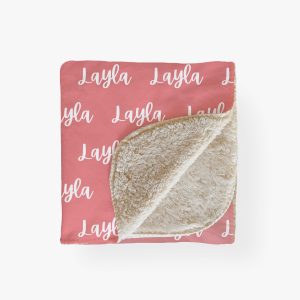 Plush Sherpa Backed Name Blanket, Gift for Toddler or Big Kid Blanket Personalized, Choose Your Colors Font, Matching Sibling Blankets Cozy