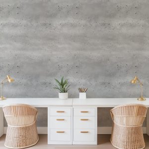 Concrete Cement Pattern Wallpaper, Traditional or Peel and Stick Removable, Home Decor, Versatile, Accent Wall, Neutral Grey Stone