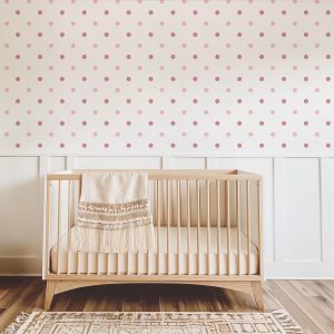 Baby Pink and Mauve Ombre Polka Dot Wallpaper, Grandmillennial Coquette Aesthetic, Peel Stick, Granny Chic Girly Dot Paper