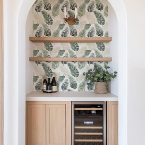 Palm Leaf Wallpaper, Fern Greenery Plant Garden, Peel Stick Prepasted Traditional, Custom Sizes Sage Green Botanical